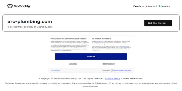 Screenshot of arc-plumbing.com
