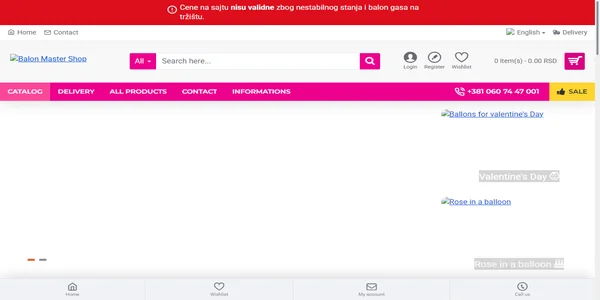 Screenshot of balonmaster-shop.com