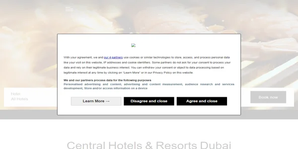 Screenshot of central-hotels.com