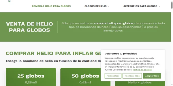 Screenshot of comprar-helio-para-globos.com