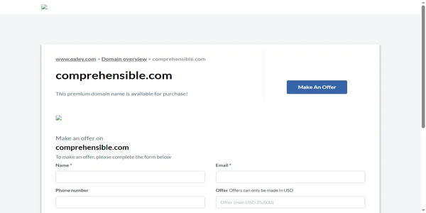 Screenshot of comprehensible.com