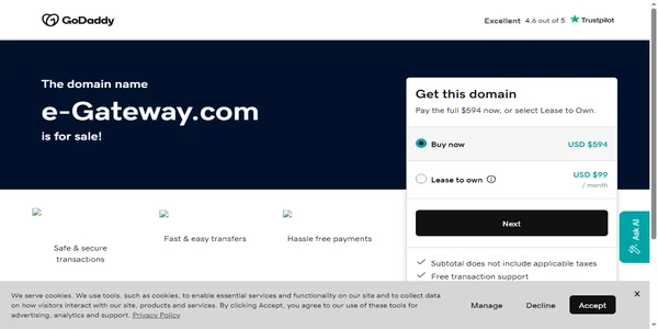 Screenshot of e-gateway.com