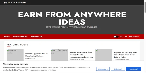 Screenshot of earn-wfh.com