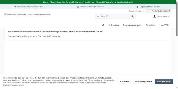 Screenshot of euroforest-shop.com