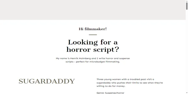 Screenshot of horror-scripts.com