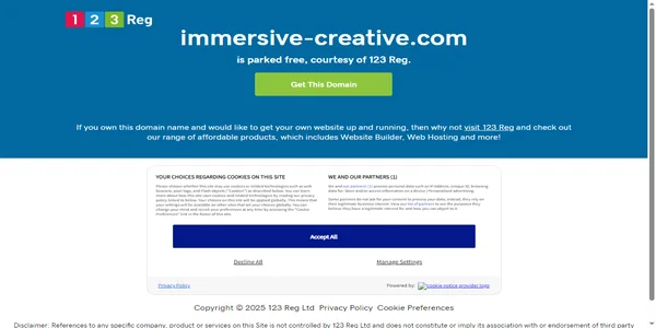 Screenshot of immersive-creative.com