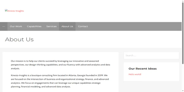 Screenshot of kinesis-insights.com