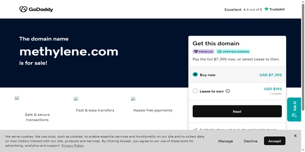 Screenshot of methylene.com