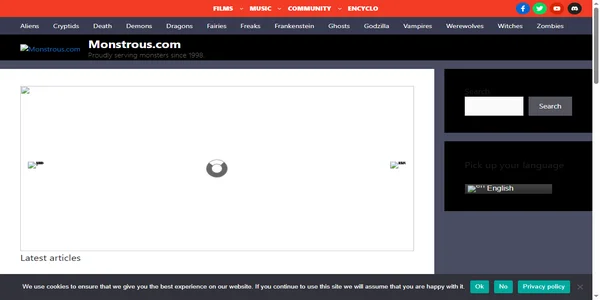 Screenshot of monstrous.com
