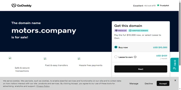 Screenshot of motors.company