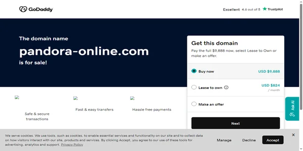 Screenshot of pandora-online.com
