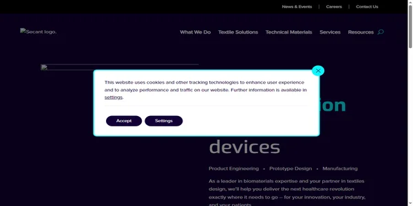 Screenshot of secant.com