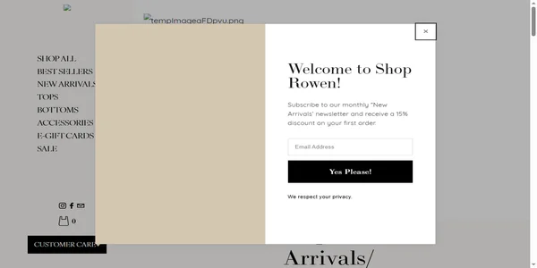 Screenshot of shop-rowen.com