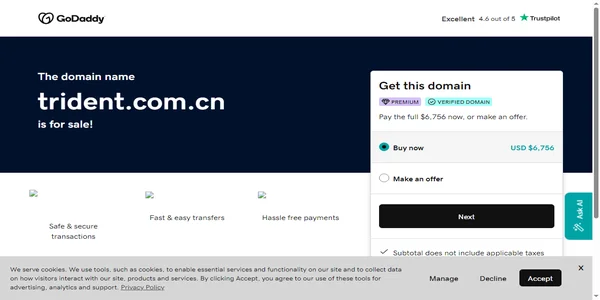 Screenshot of trident.com.cn