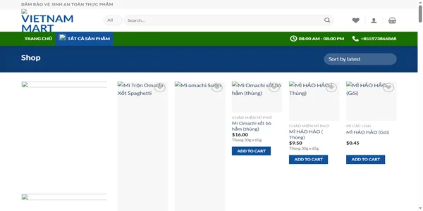 Screenshot of vietnam-mart.com